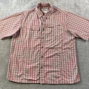 Mountain Khakis Shirt Mens Large Red Plaid Vented Hiking Outdoor Light Hiking